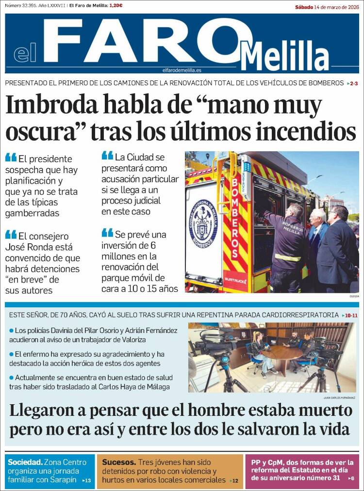 Portada de El Faro de Melilla (Espa&ntilde;a)