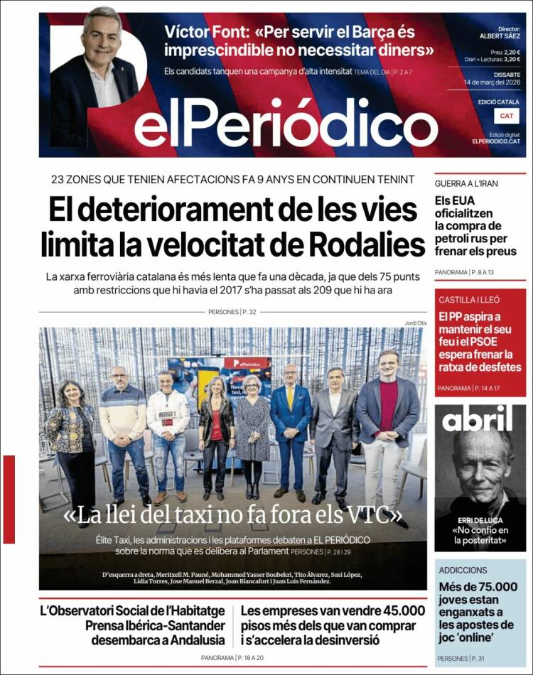 Portada de El Periódico de Catalunya (Espa&ntilde;a)