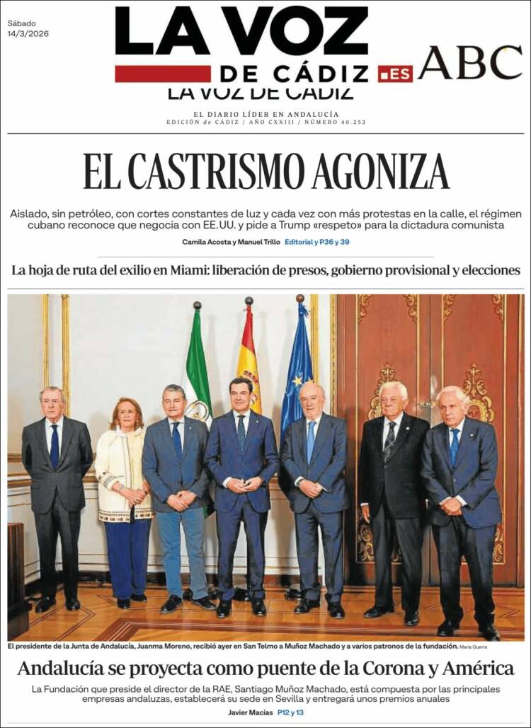 Portada de La Voz de Cádiz (Espa&ntilde;a)