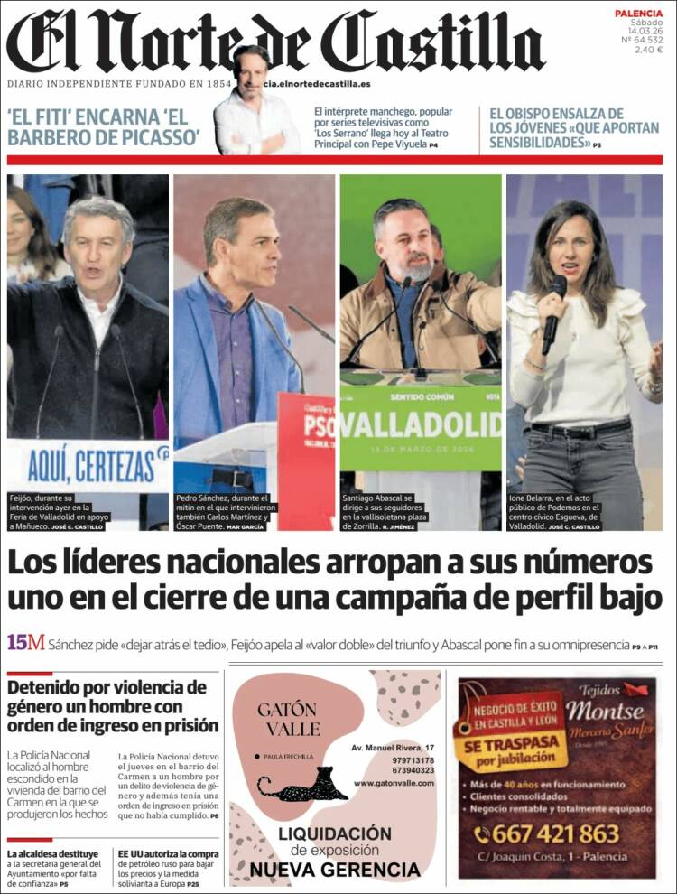 Portada de Norte de Castilla - Palencia (Espa&ntilde;a)
