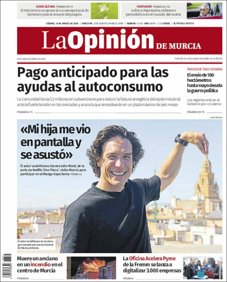 Portada de La Opinión de Murcia (Espa&ntilde;a)