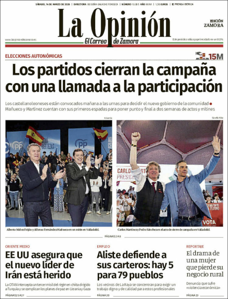 Portada de La Opinión - El Correo de Zamora (Espa&ntilde;a)