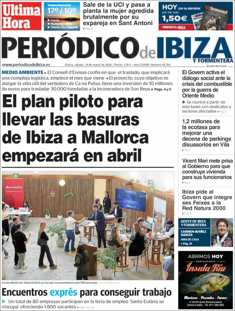 Portada de Periódico de Ibiza (Espa&ntilde;a)