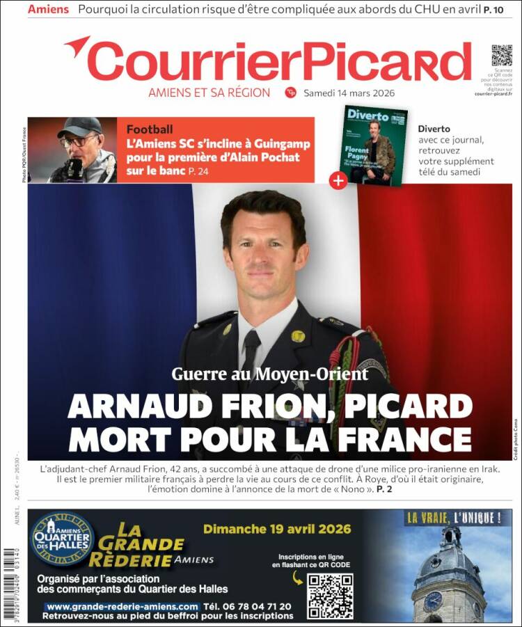 Portada de Courrier Picard (Francia)