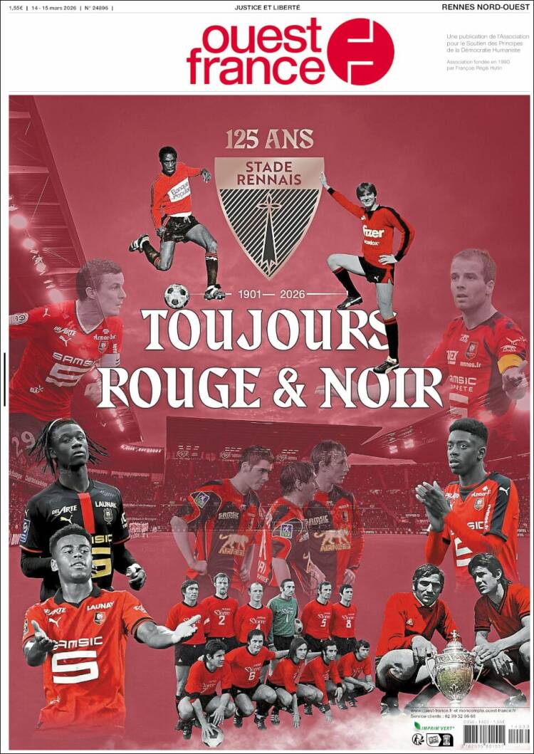 Portada de Ouest France (Francia)