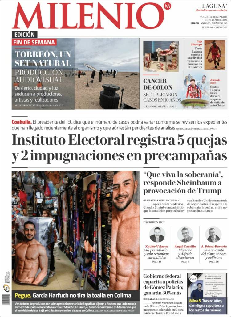 Portada de Milenio - Laguna (M&eacute;xico)