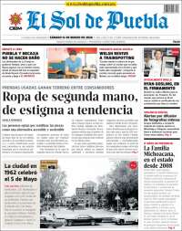 Portada de El Sol de Puebla (M&eacute;xico)