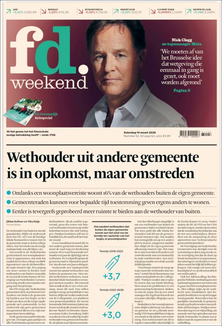 Portada de Het Financieele Dagblad (Pa&iacute;ses Bajos)