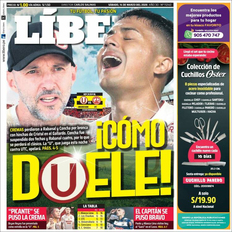 Portada de Líbero (Per&uacute;)