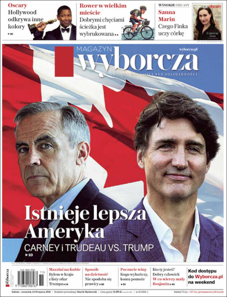 Portada de Gazeta Wyborcza (Polonia)