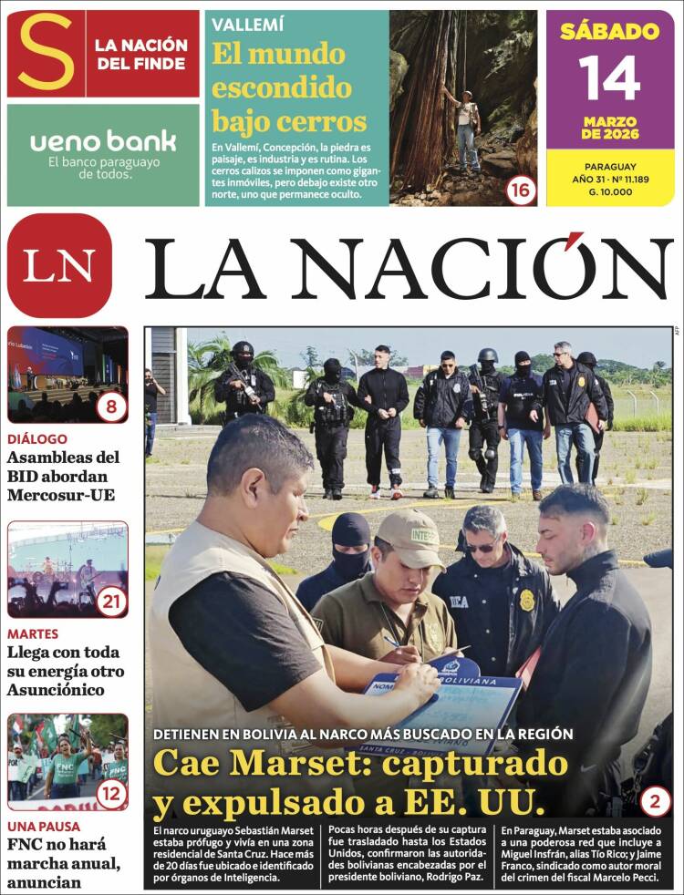 Portada de La Nación (Paraguay)