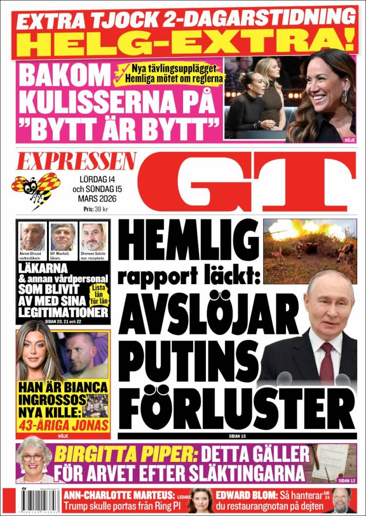 Portada de Göteborgstidningen (Suecia)