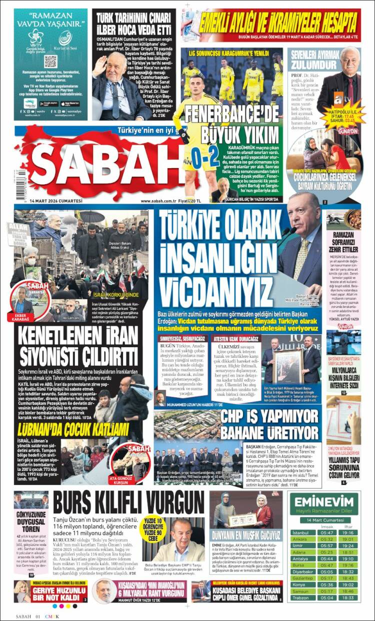 Portada de Sabah (Turqu&iacute;a)