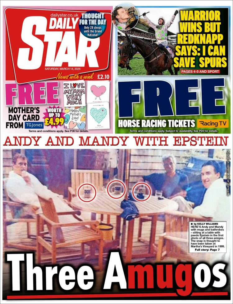 Portada de Daily Star (Reino Unido)