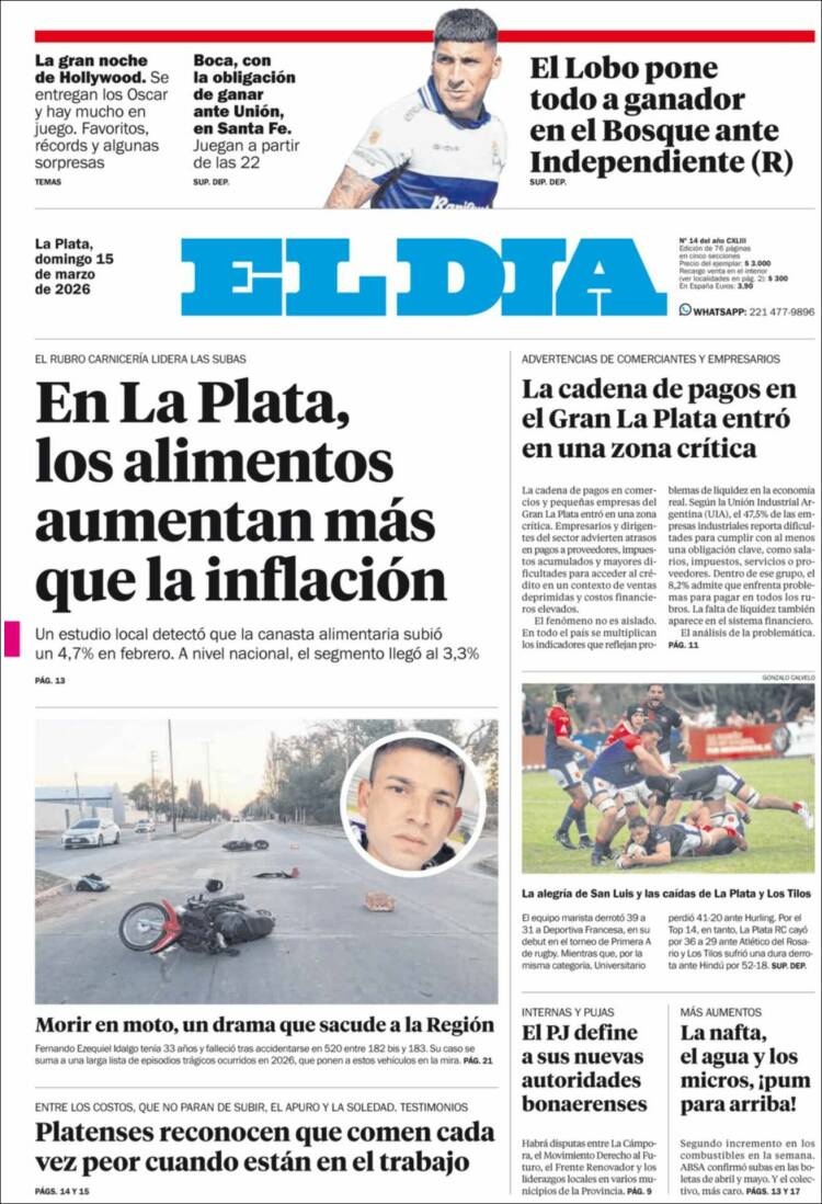 Portada de El Día de la Plata (Argentina)