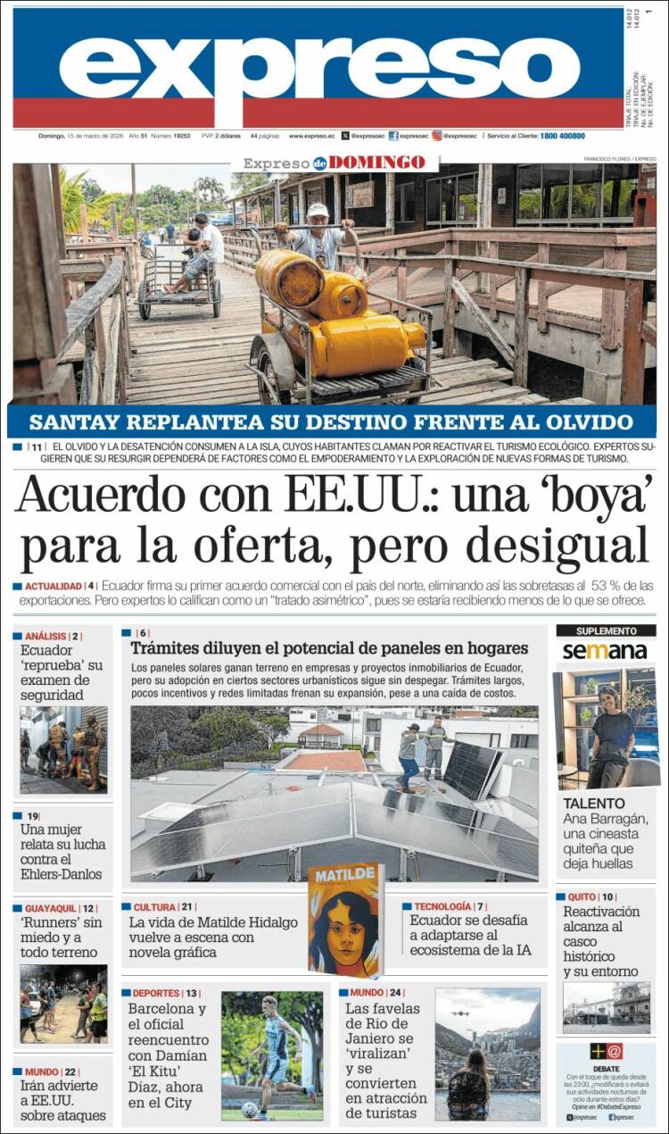 Portada de Expreso (Ecuador)