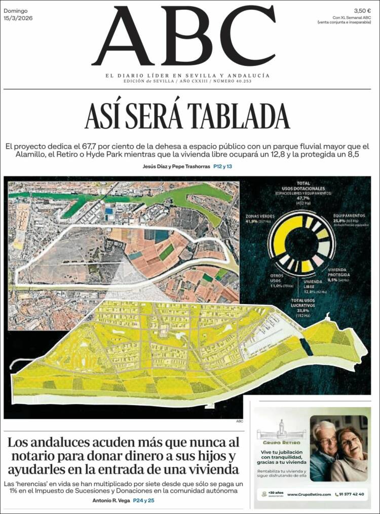 Portada de ABC - Sevilla (Espa&ntilde;a)