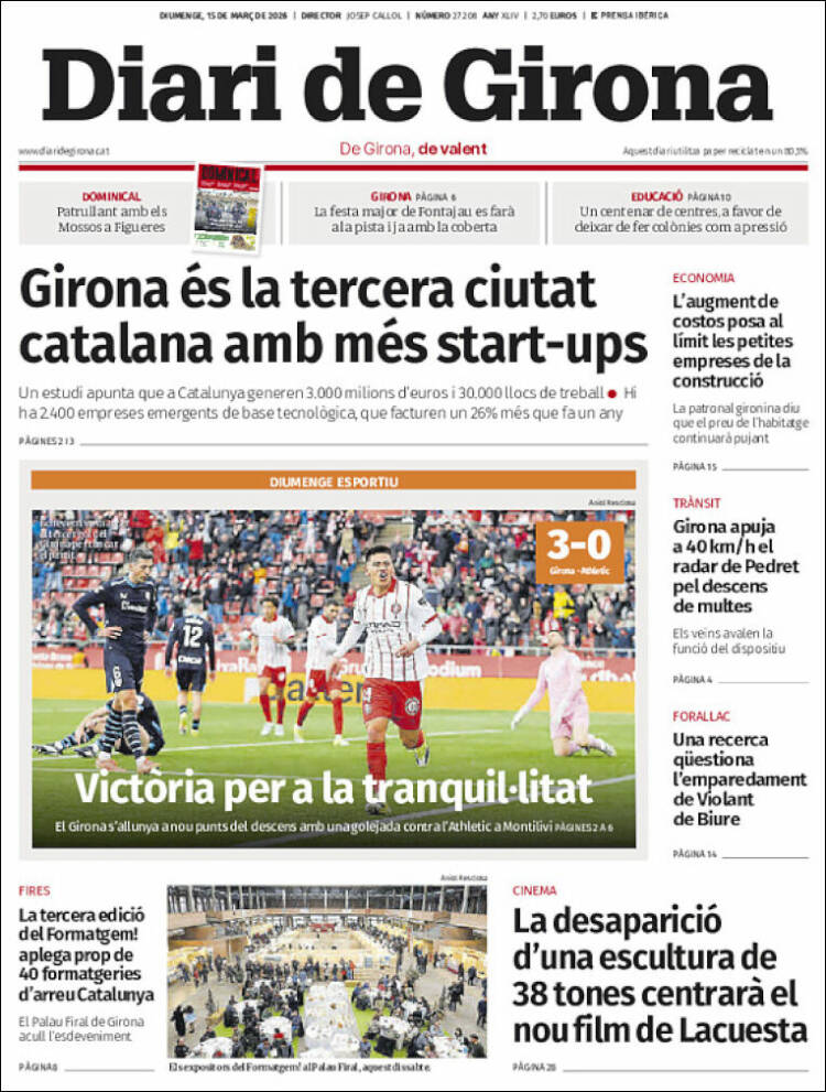 Portada de Diari de Girona (Espa&ntilde;a)