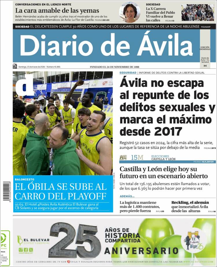 Portada de Diario de Ávila (Espa&ntilde;a)