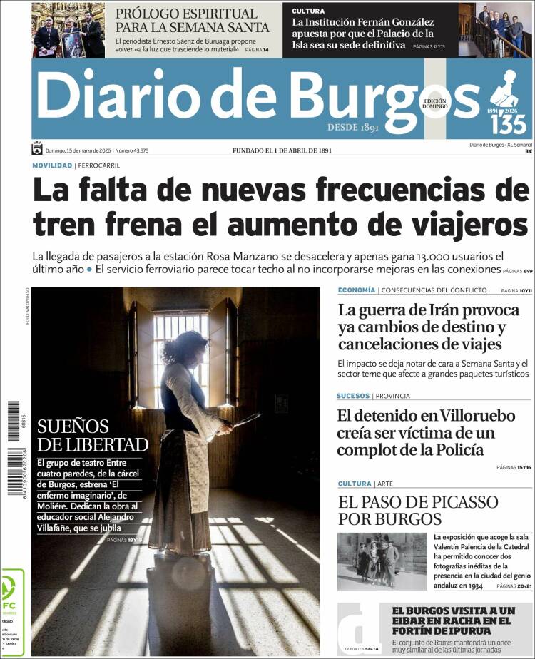 Portada de Diario de Burgos (Espa&ntilde;a)