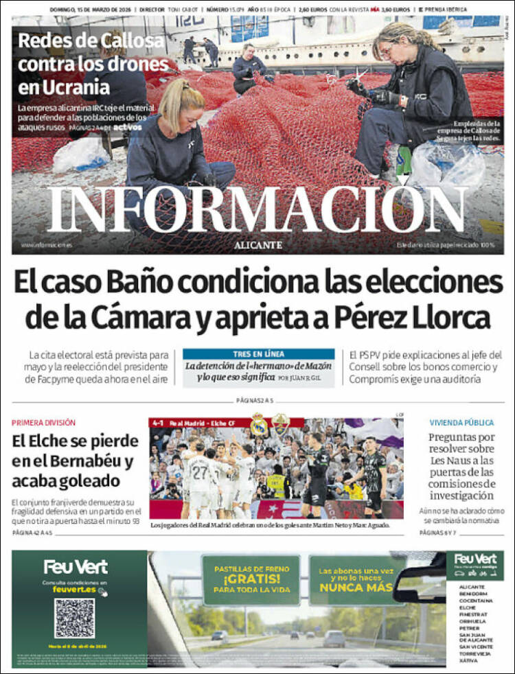 Portada de Diario Información (Espa&ntilde;a)
