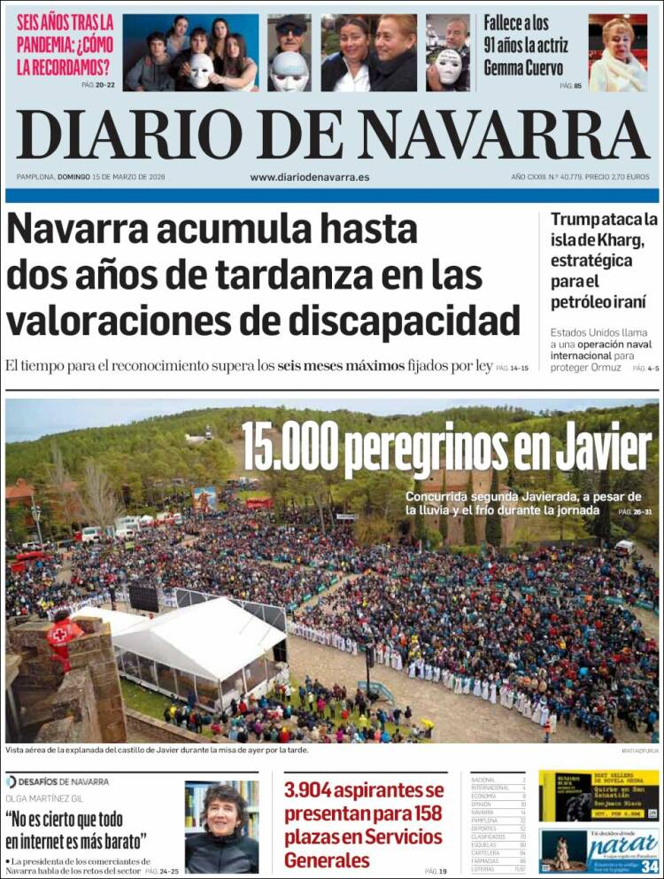 Portada de Diario de Navarra (Espa&ntilde;a)