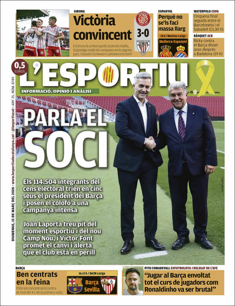 Portada de L'Esportiu (Espa&ntilde;a)