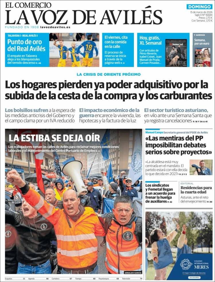 Portada de El Comercio - Avilés (Espa&ntilde;a)