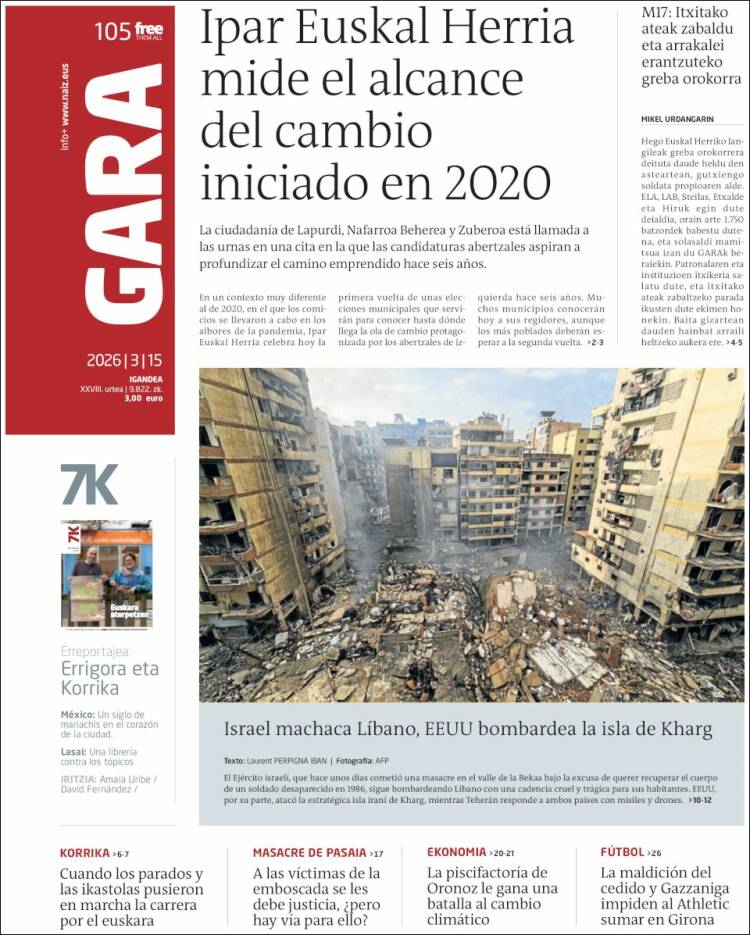 Portada de Gara (Espa&ntilde;a)