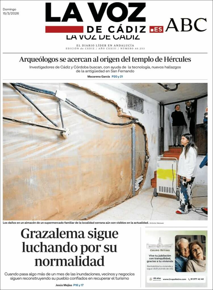 Portada de La Voz de Cádiz (Espa&ntilde;a)