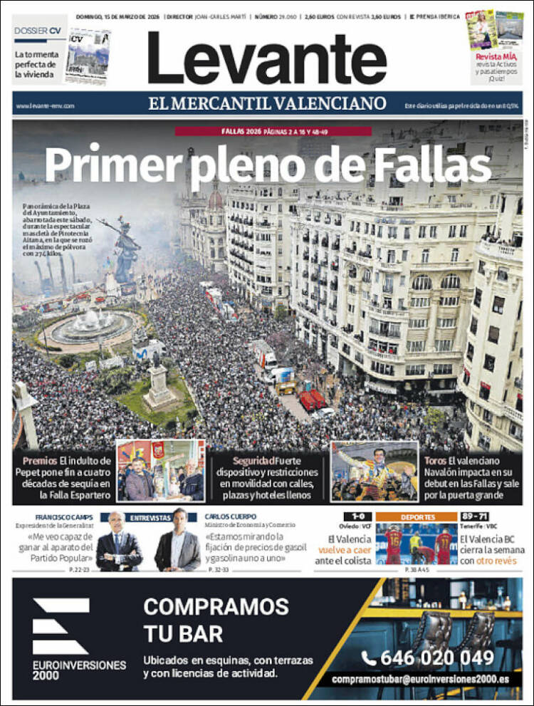 Portada de Levante (Espa&ntilde;a)