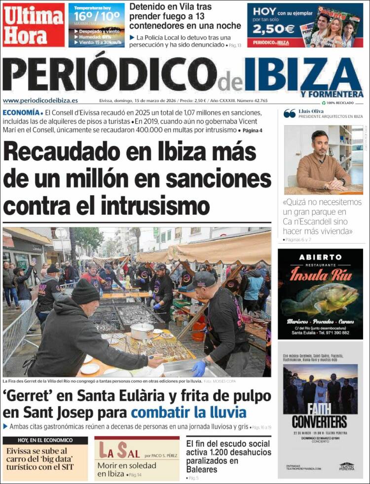 Portada de Periódico de Ibiza (Espa&ntilde;a)