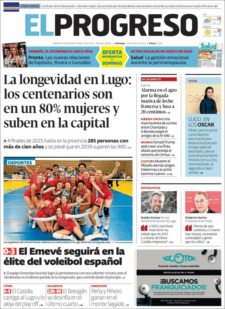 Portada de El Progreso (Espa&ntilde;a)