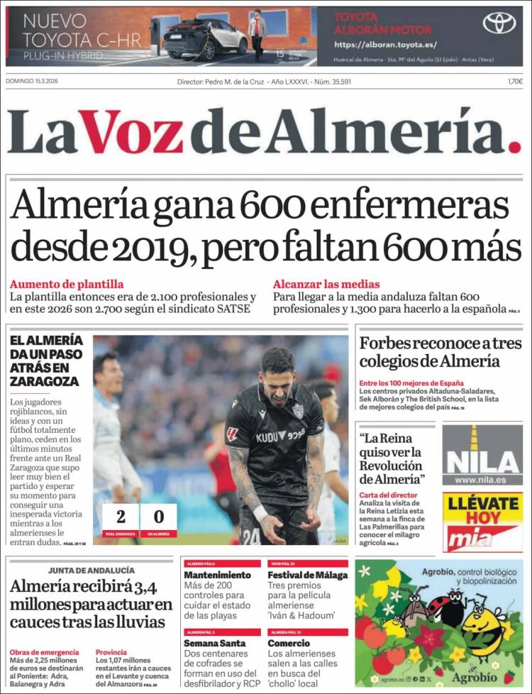 Portada de La Voz de Almería (Espa&ntilde;a)