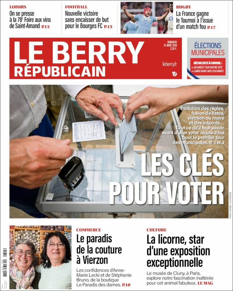 Portada de Berry Republicain (Francia)