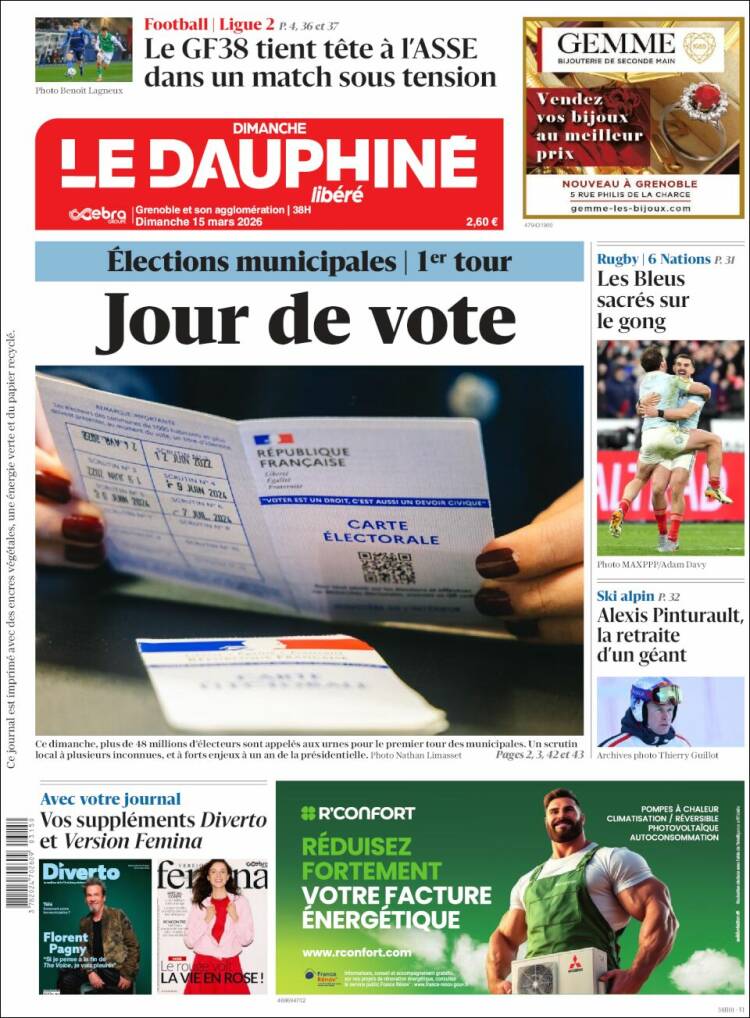 Portada de Le Dauphiné Libéré (Francia)