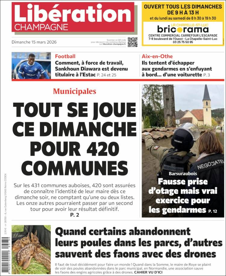 Portada de Libération Champagne (Francia)