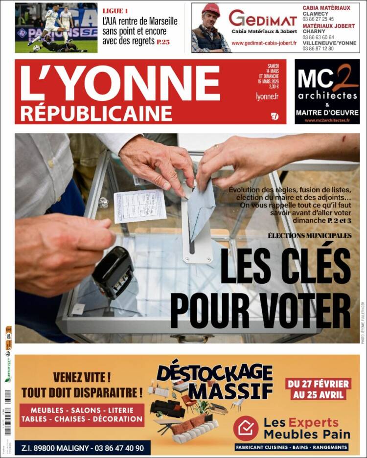 Portada de L'Yonne-Républicaine (Francia)
