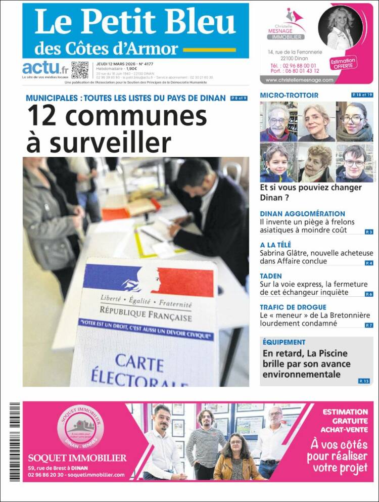 Portada de Le Petit Bleu (Francia)