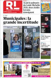 Portada de Le Republicain Lorrain (Francia)