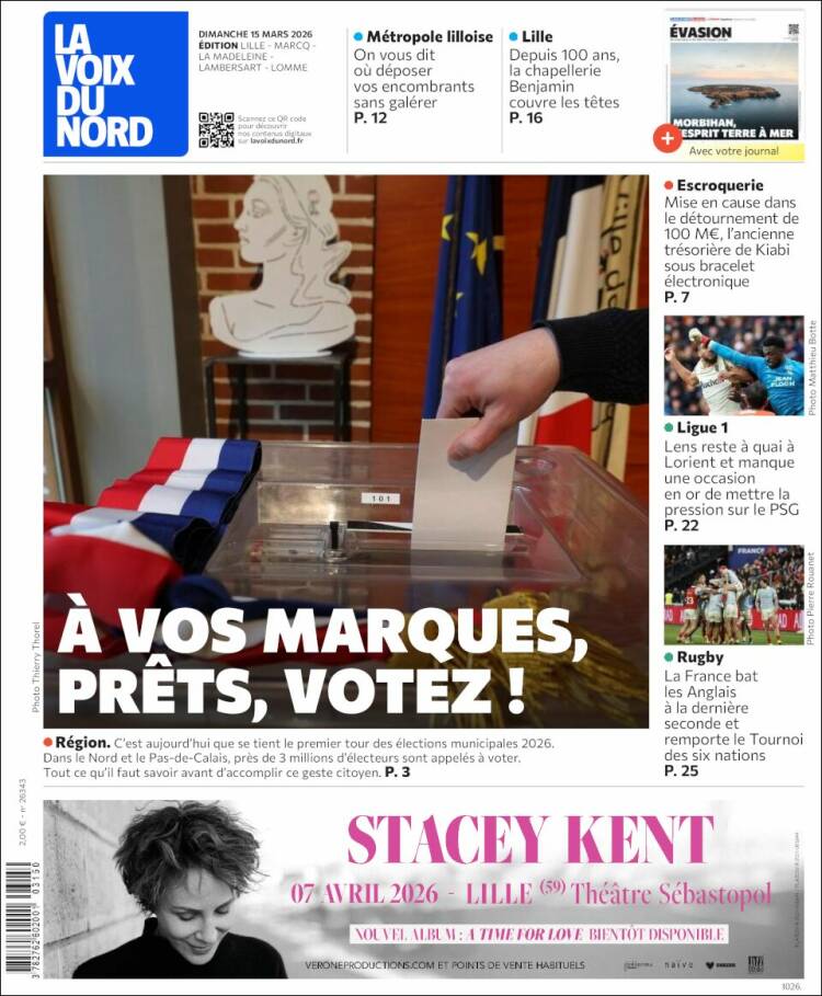 Portada de La Voix du Nord (Francia)