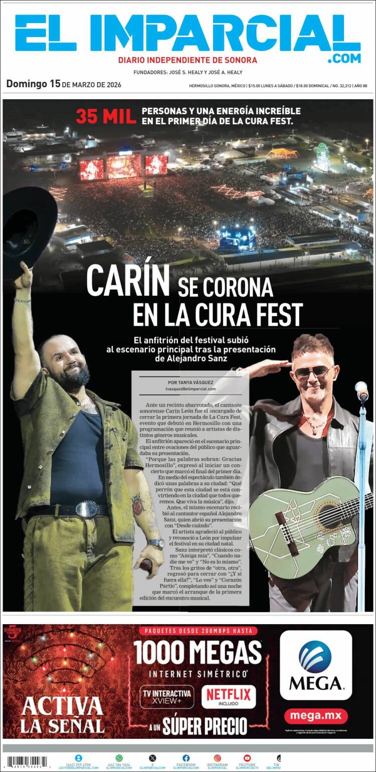 Portada de El Imparcial (M&eacute;xico)