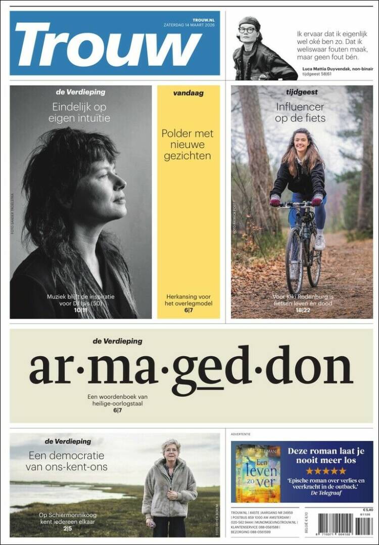 Portada de Trouw (Pa&iacute;ses Bajos)