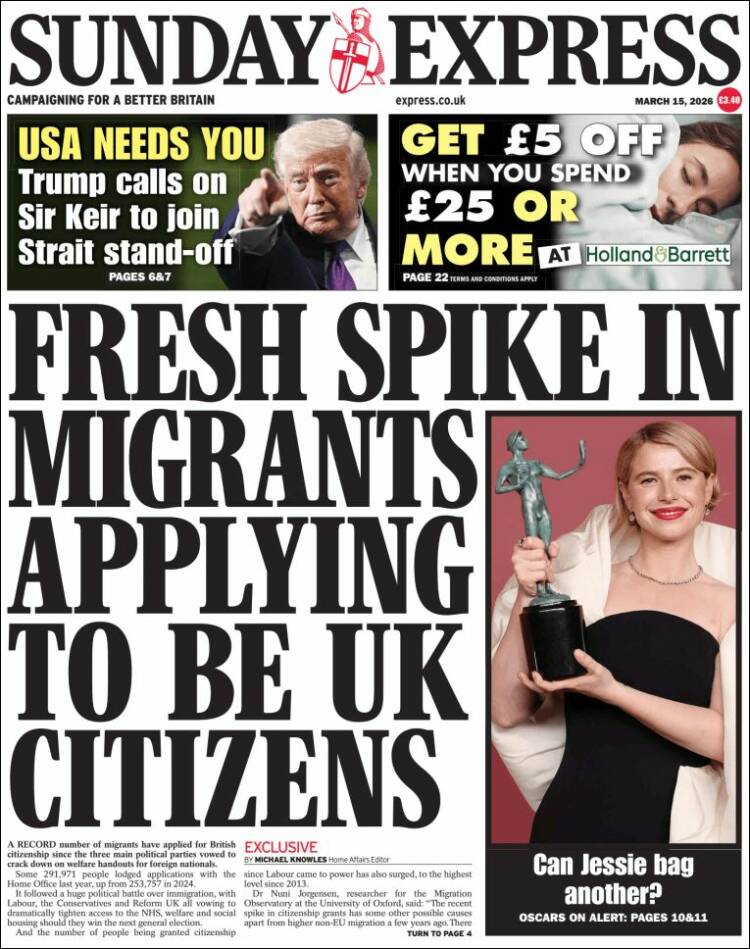 Portada de Daily Express (United Kingdom)