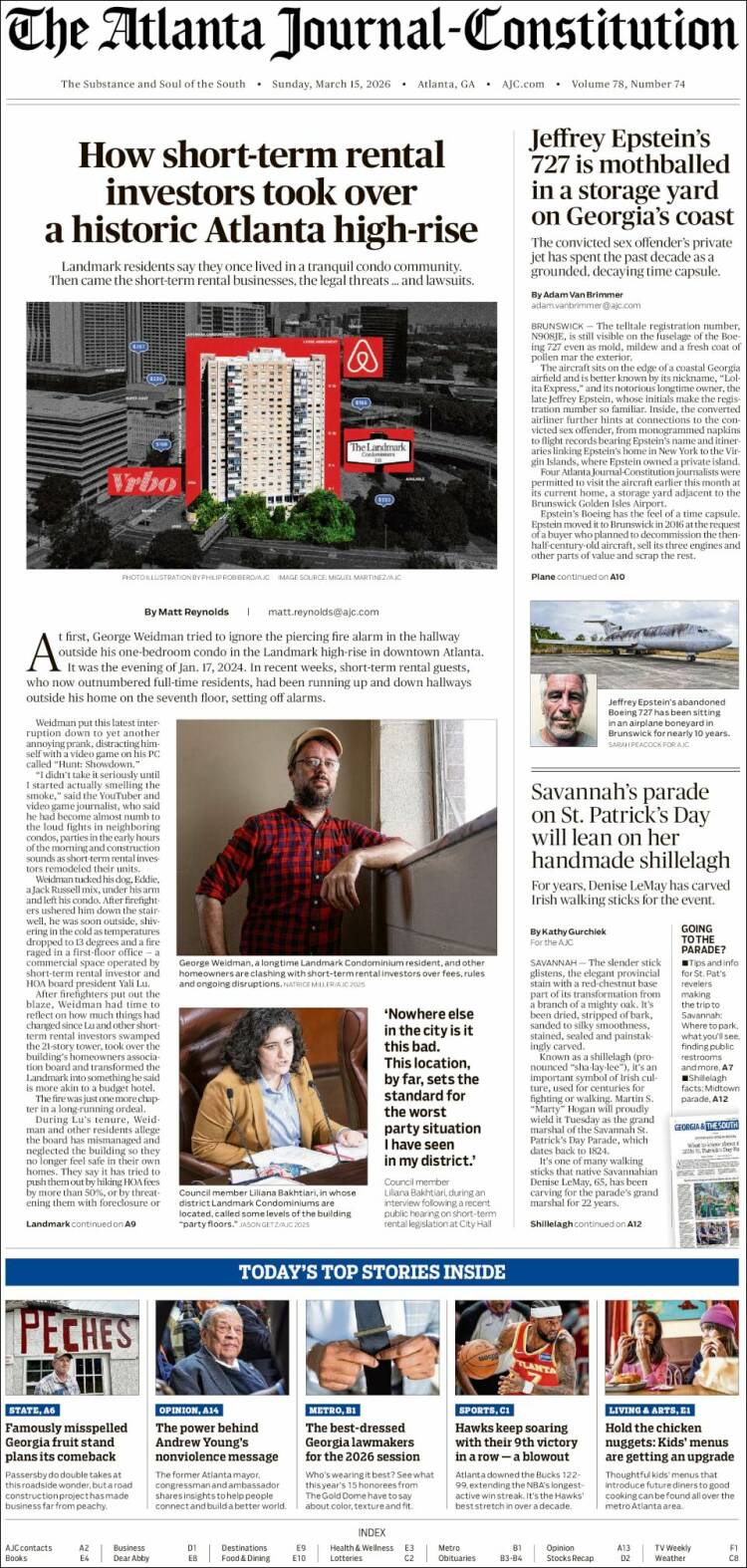 Portada de The Atlanta Journal-Constitution (USA)