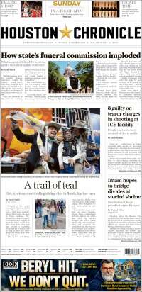 Portada de Houston Chronicle (USA)