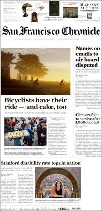 Portada de San Francisco Chronicle (USA)