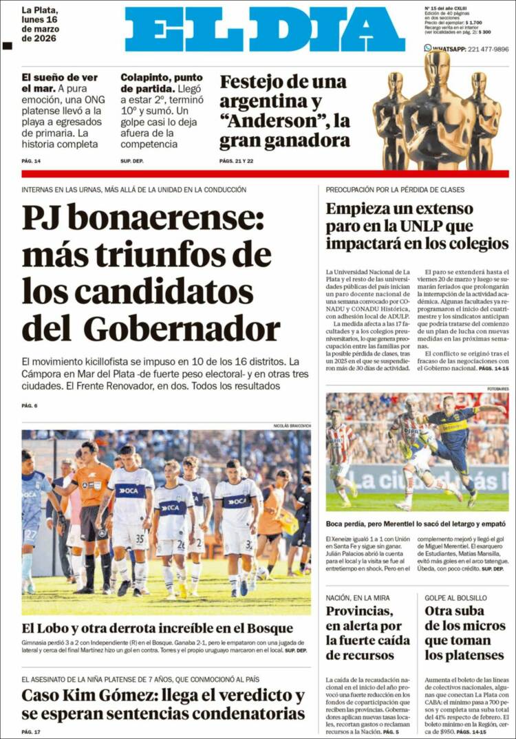 Portada de El Día de la Plata (Argentina)