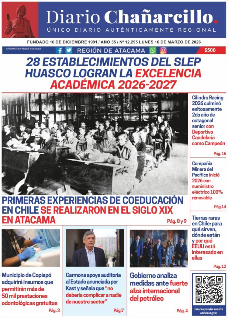 Portada de Diario Chañarcillo (Chile)