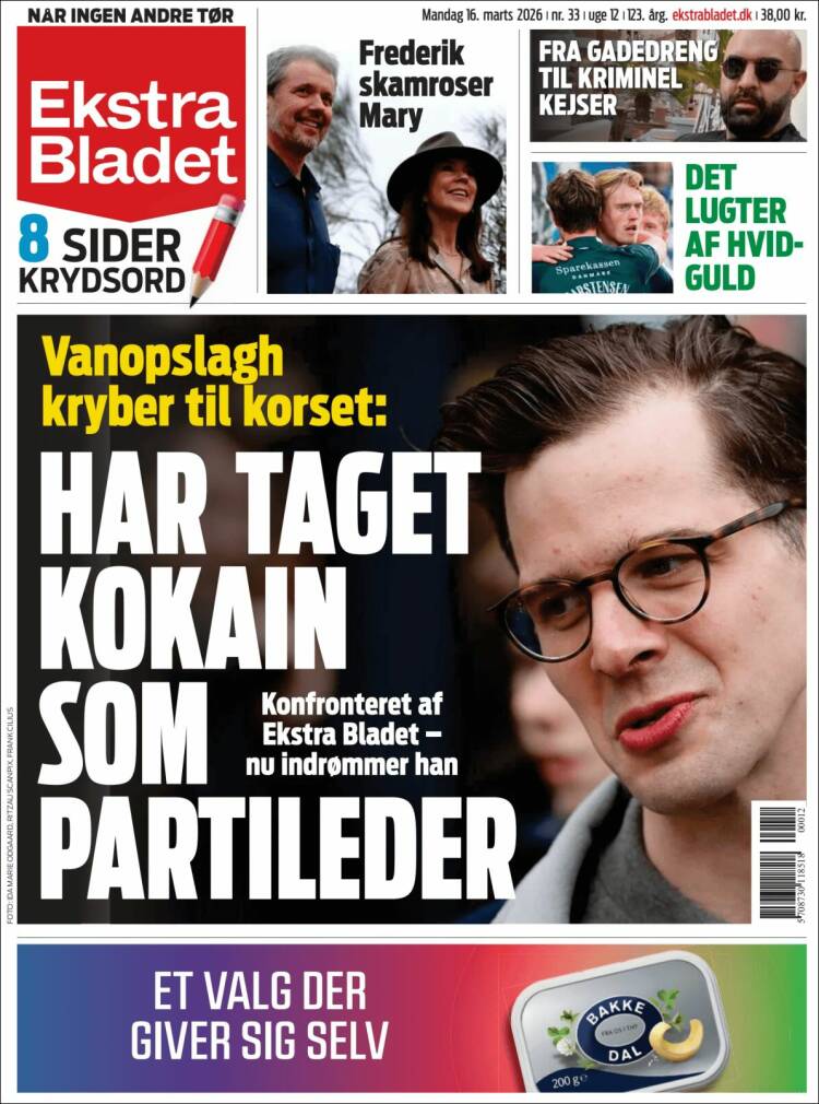 Portada de Ekstra Bladet (Dinamarca)